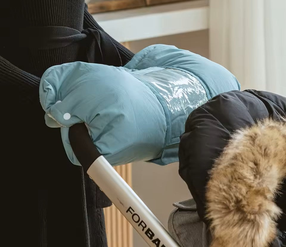 Tiny Treasures™ Stroller Fur Fleece Gloves with Mobile Phone Case