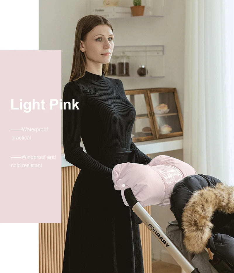 Tiny Treasures™ Stroller Fur Fleece Gloves with Mobile Phone Case